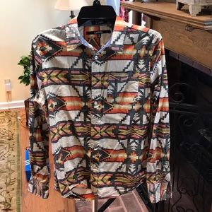 Tribal print button down shirt